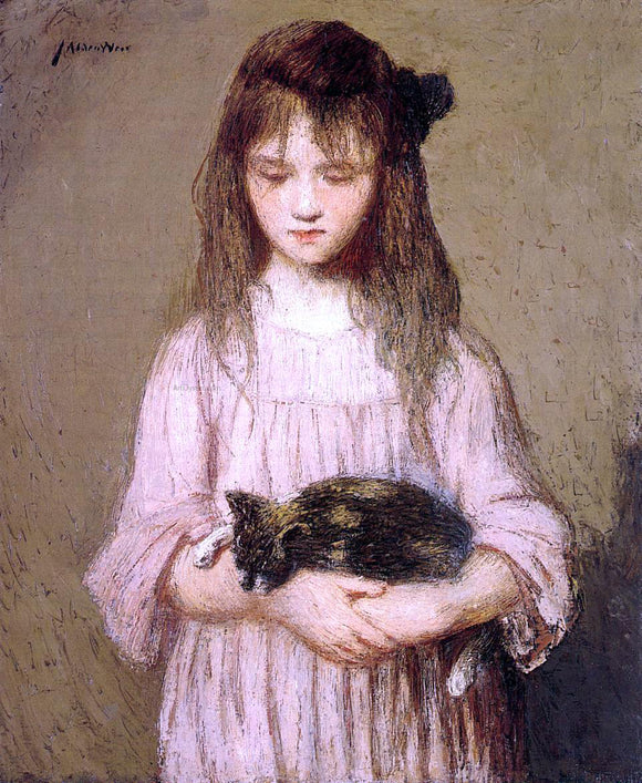  Julian Alden Weir Little Lizie Lynch (also known as Portrait of a Young Girl) - Canvas Art Print