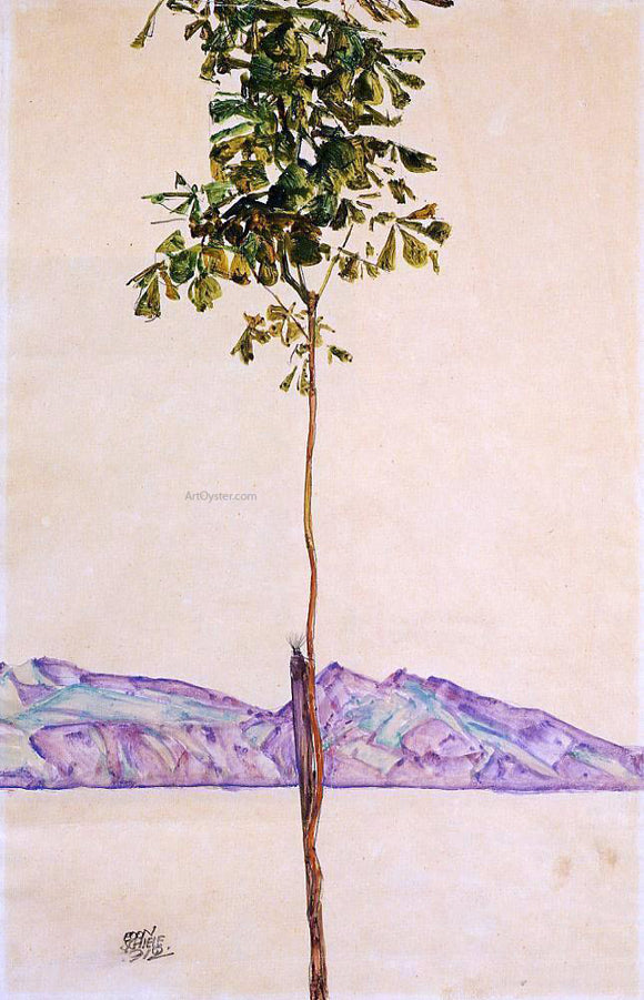  Egon Schiele Little Tree (also known as Chestnut Tree at Lake Constance) - Canvas Art Print