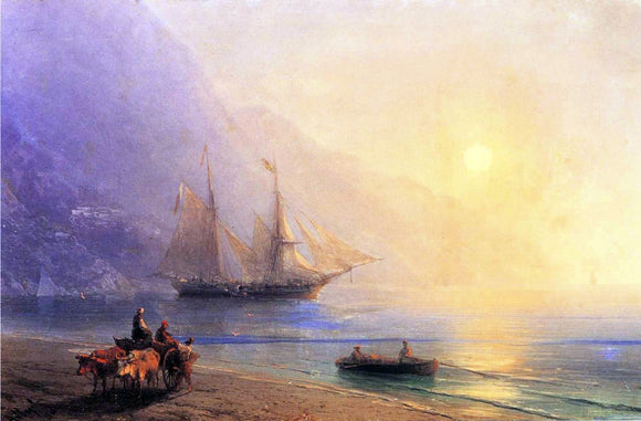  Ivan Constantinovich Aivazovsky Loading Provisions off the Crimean Coast - Canvas Art Print
