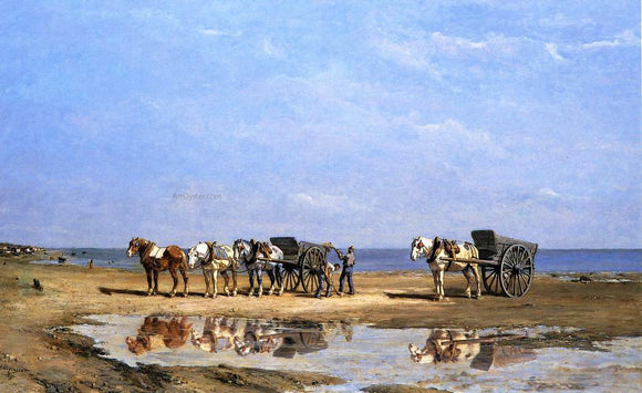  Jules Jacques Veyrassat Loading the Wagon - Canvas Art Print