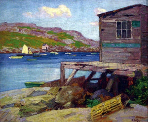  Edward Potthast A Lobster Shack, Monhegan Island - Canvas Art Print