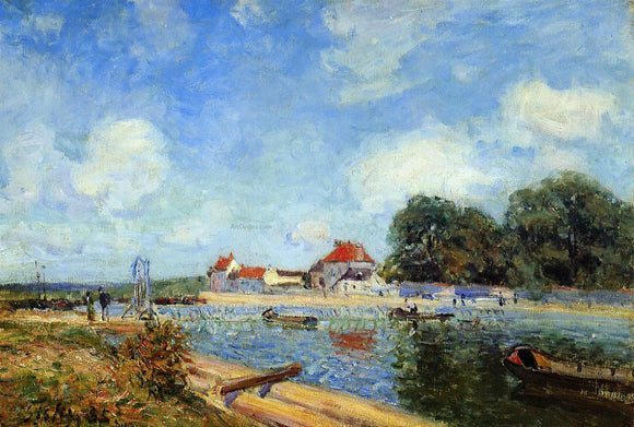  Alfred Sisley Loing Dam at Saint-Mammes - Canvas Art Print