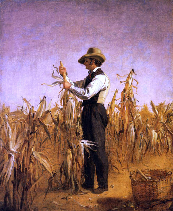  William Sidney Mount Long Island Farmer Husking Corn - Canvas Art Print