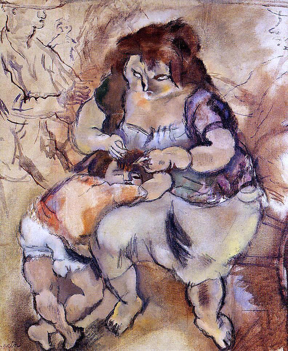  Jules Pascin Looking for Lice - Canvas Art Print