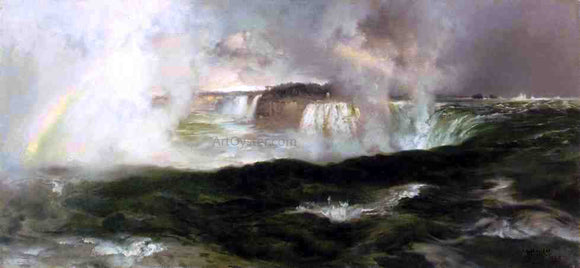  Thomas Moran Looking over Niagara Falls - Canvas Art Print