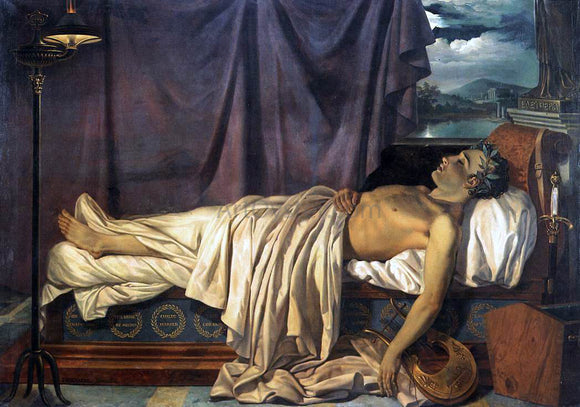  Joseph-Denis Odevaere Lord Byron on his Death-bed - Canvas Art Print