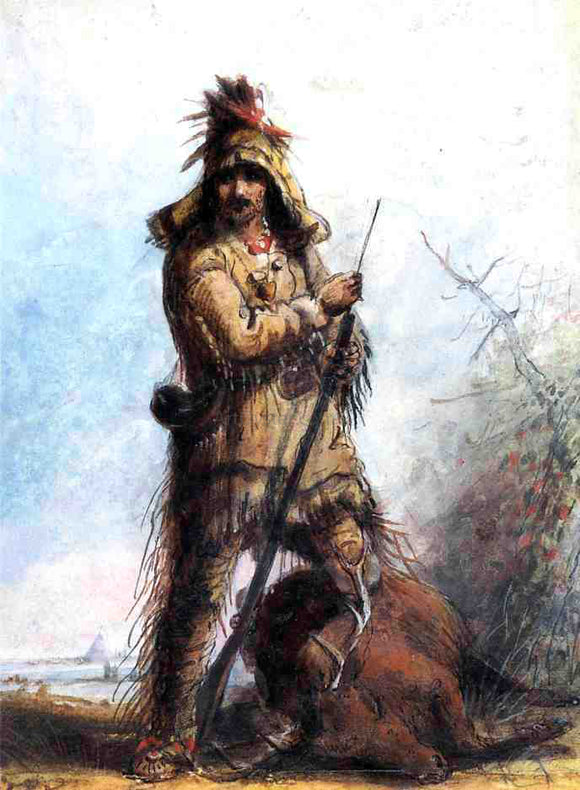  Alfred Jacob Miller Louis - Rocky Mountain Trapper - Canvas Art Print