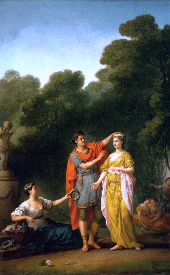  Joseph-Marie Vien Lover Crowning his Mistress - Canvas Art Print