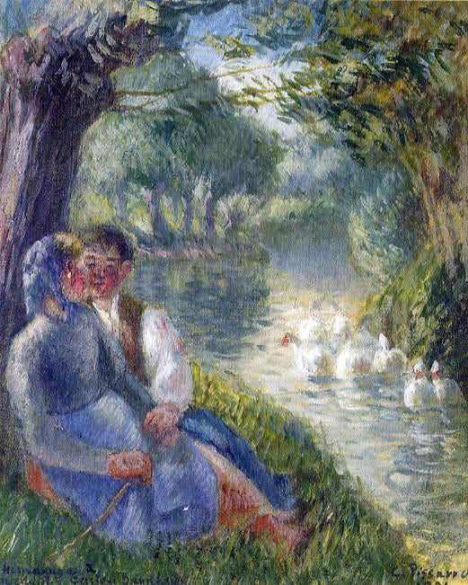 Camille Pissarro Lovers Seated at the Foot of a Willow Tree - Canvas Art Print