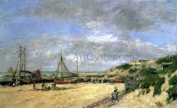  Eugene-Louis Boudin Low Tide at Scheveningue - Canvas Art Print