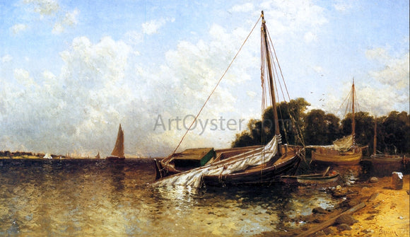  Alfred Thompson Bricher Low Tide, Narragansett Bay - Canvas Art Print