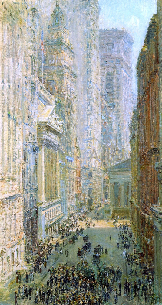  Frederick Childe Hassam Lower Manhattan (also known as Broad and Wall Streets) - Canvas Art Print