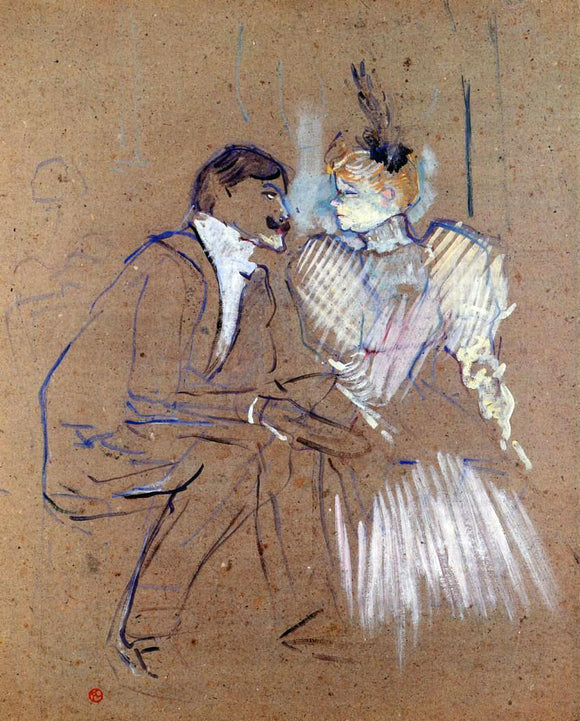  Henri De Toulouse-Lautrec Lucien Guitry and Granne Granier - Canvas Art Print