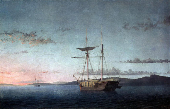  Fitz Hugh Lane Lumber Schooners at Evening on Penobscot Bay - Canvas Art Print