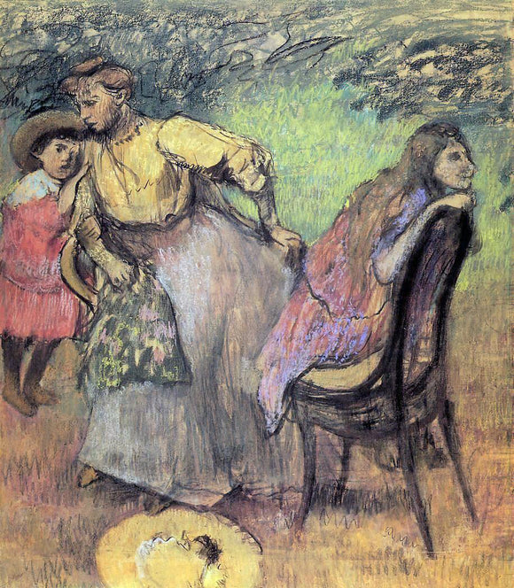  Edgar Degas Madame Alexis Rouart and Her Children - Canvas Art Print