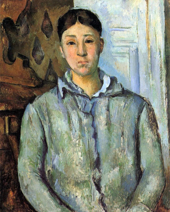  Paul Cezanne Madame Cezanne in Blue (also known as Sant Van Victoria) - Canvas Art Print