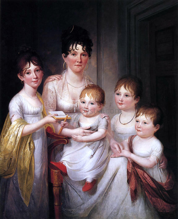  James Peale Madame Dubocq and Her Children - Canvas Art Print