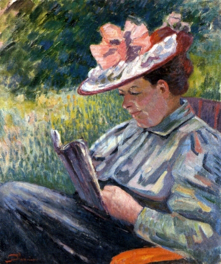  Armand Guillaumin Madame Guillaumin Reading in the Garden - Canvas Art Print