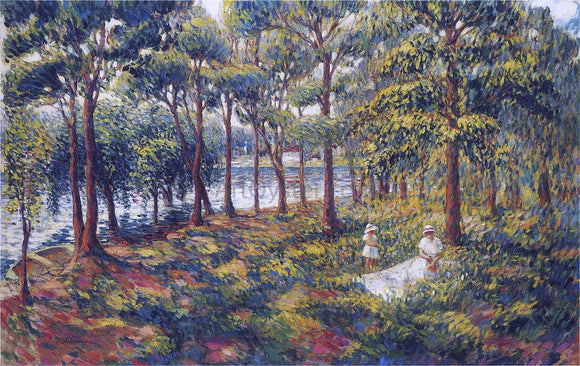  Henri Lebasque Madame Lebasque and Daughter by the Marne - Canvas Art Print