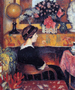  Georges Lemmen Madame Lemmen in a Flowery Interior - Canvas Art Print