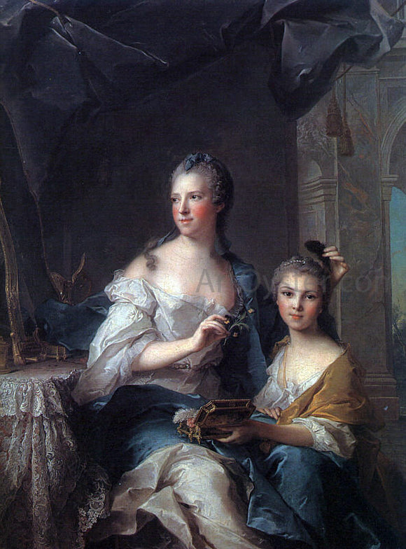  Jean-Marc Nattier Madame Marsollier and Her Daughter - Canvas Art Print
