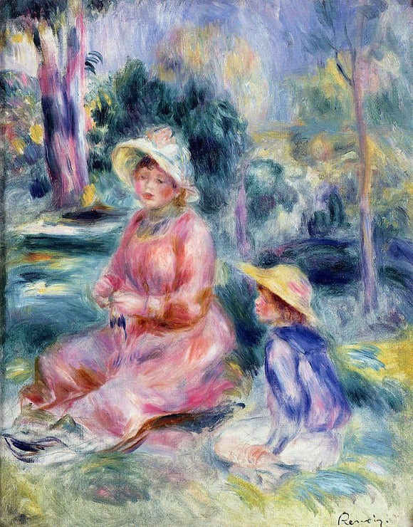  Pierre Auguste Renoir Madame Renoir and Her Son Pierre - Canvas Art Print