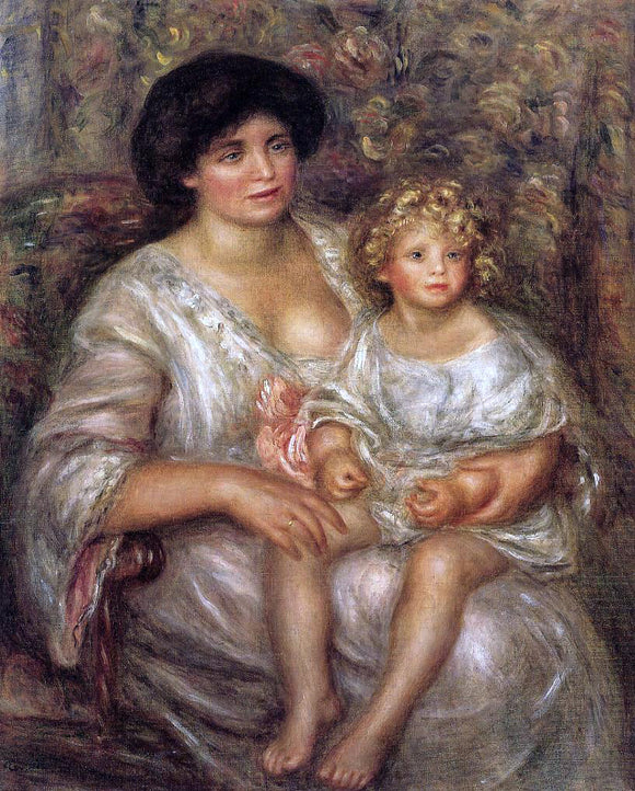  Pierre Auguste Renoir Madame Thurneyssan and Her Daughter - Canvas Art Print
