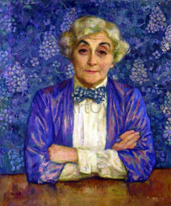  Theo Van Rysselberghe Madame van Rysselberghe in a Chedkered Bow Tie - Canvas Art Print