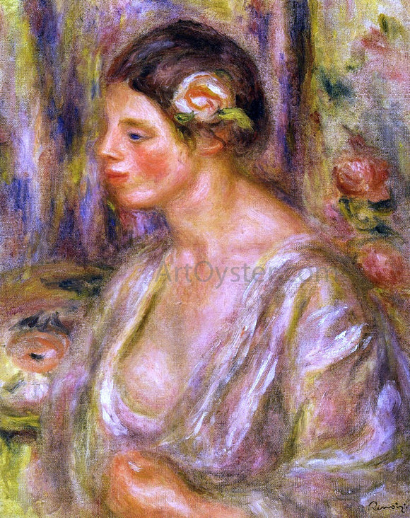  Pierre Auguste Renoir Madeline wearing a Rose - Canvas Art Print