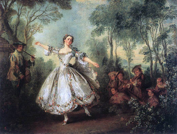  Nicolas Lancret Mademoiselle de Camargo Dancing - Canvas Art Print