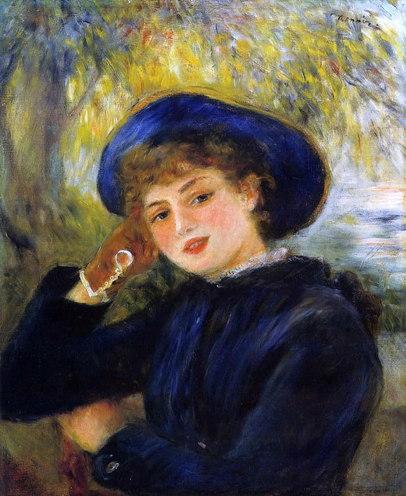  Pierre Auguste Renoir Mademoiselle Demarsy (also known as Woman Leaning on Her Elbow) - Canvas Art Print