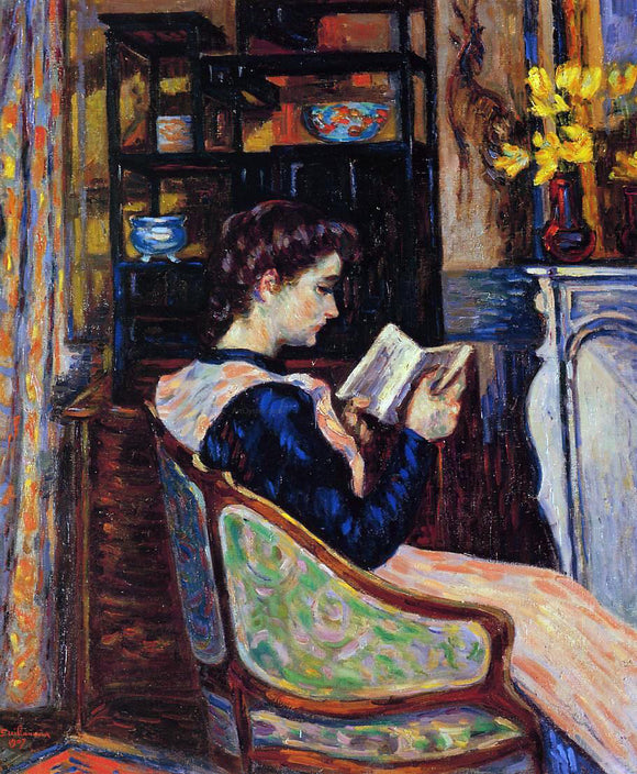  Armand Guillaumin Mademoiselle Guillaumin Reading - Canvas Art Print
