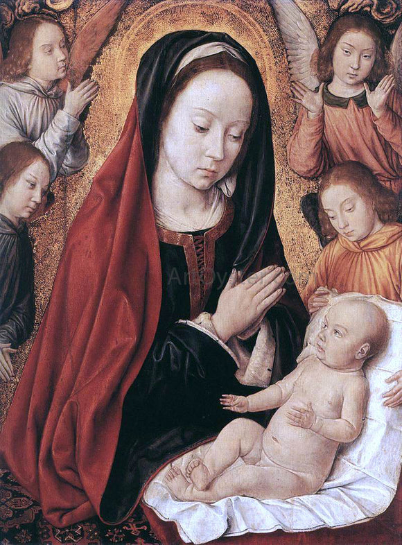  Master of Moulins Madonna and Child Adored by Angels - Canvas Art Print