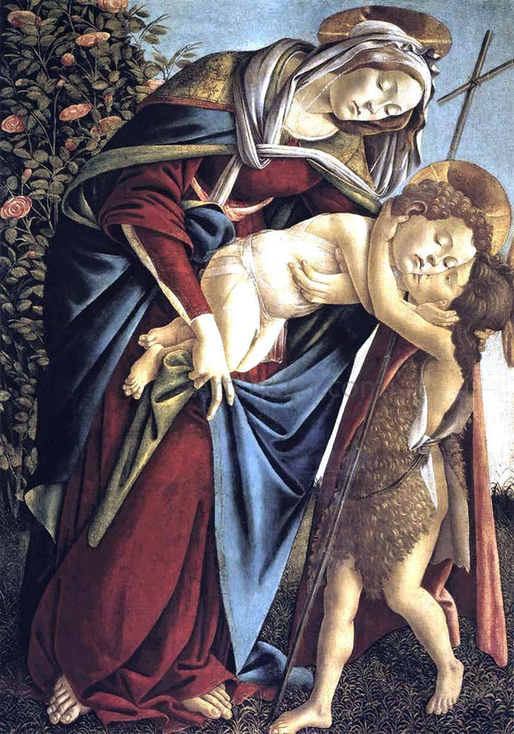  Sandro Botticelli Madonna and Child and the Young St John the Baptist - Canvas Art Print