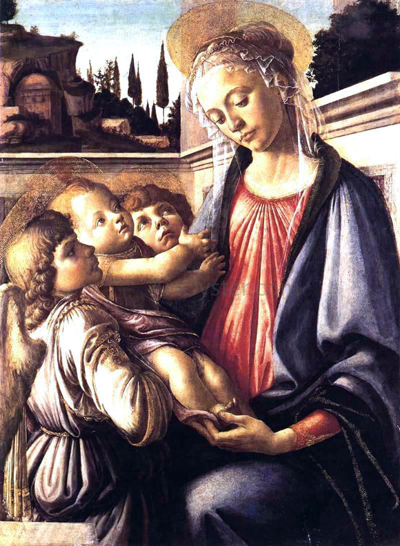  Sandro Botticelli Madonna and Child and Two Angels - Canvas Art Print