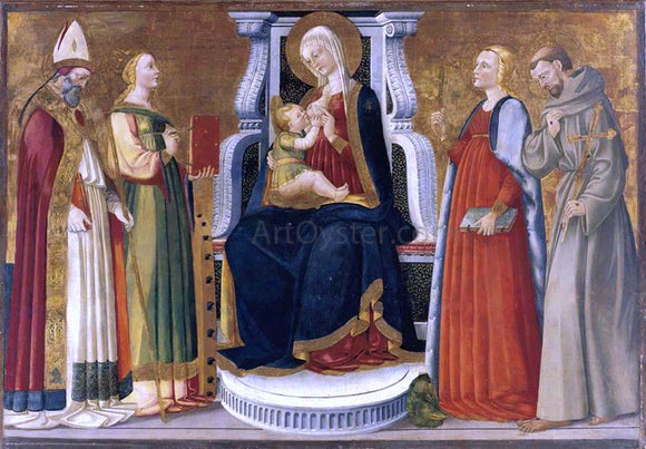  Bicci Di Neri Madonna and Child Enthroned with Saints - Canvas Art Print