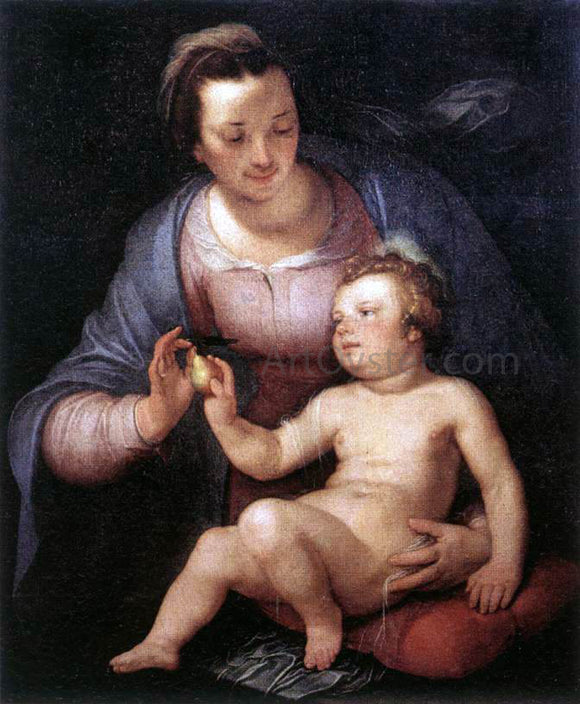  Cornelis Van Haarlem Madonna and Child - Canvas Art Print