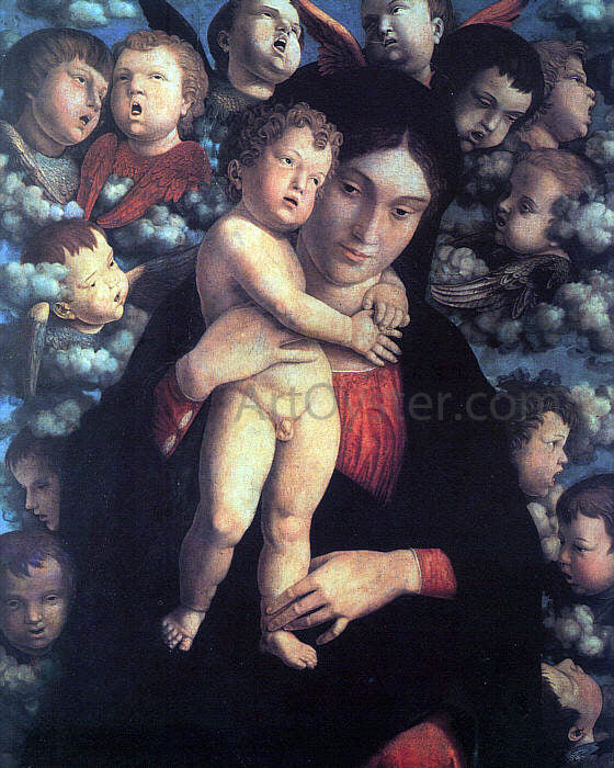  Andrea Mantegna Madonna and Child with Cherubs - Canvas Art Print