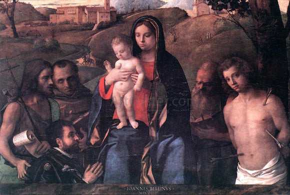  Giovanni Bellini Madonna and Child with Four Saints and Donator - Canvas Art Print