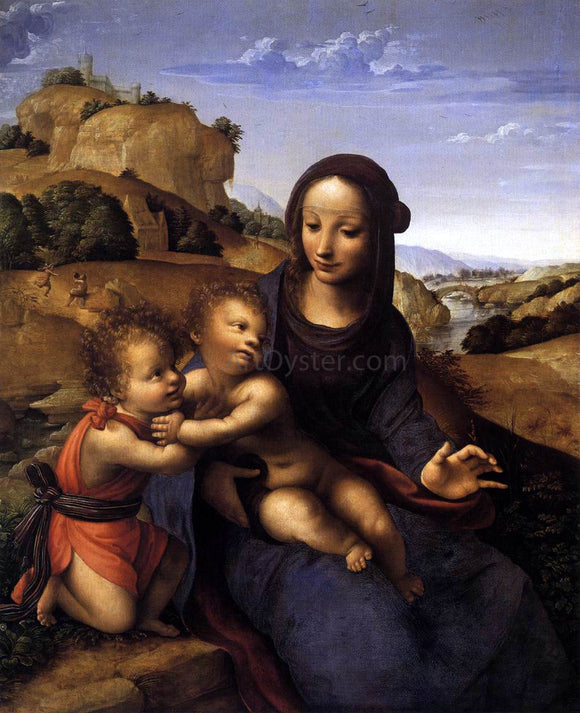  Fernando Yanez De la Almedina Madonna and Child with Infant St John - Canvas Art Print