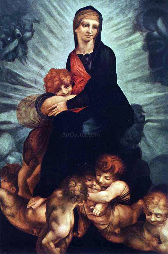  Rosso Fiorentino Madonna and Child with Putti - Canvas Art Print