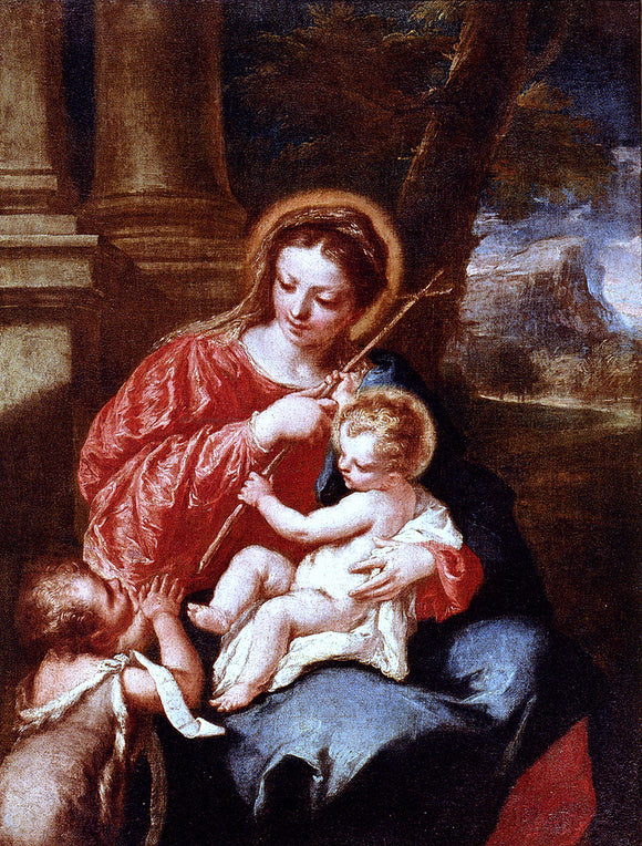  Giovanni Antonio Guardi Madonna And Child With Saint John The Baptist - Canvas Art Print