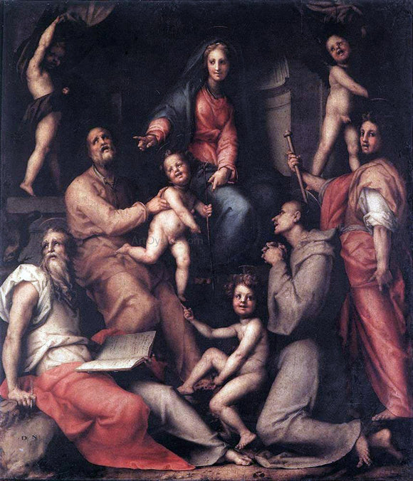  Jacopo Pontormo Madonna and Child with Saints - Canvas Art Print