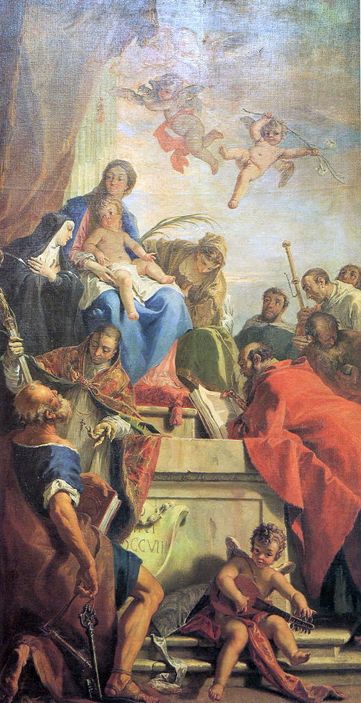  Sebastiano Ricci Madonna and Child with Saints - Canvas Art Print