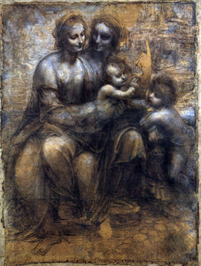  Leonardo Da Vinci Madonna and Child with St Anne and the Young St John - Canvas Art Print