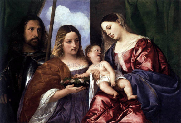  Titian Madonna and Child with Sts Dorothy and George - Canvas Art Print
