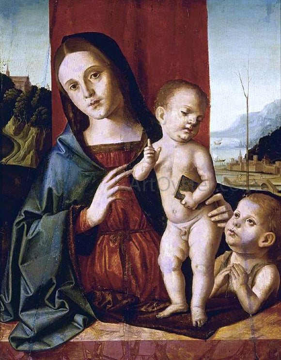  Marco Palmezzano Madonna and Child with the Infant Saint John the Baptist - Canvas Art Print