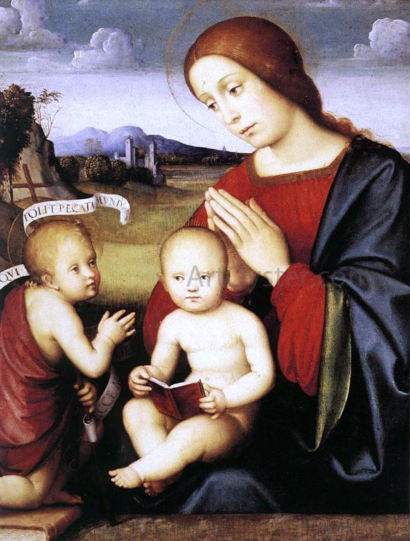  Francesco Francia Madonna and Child with the Infant St John the Baptist - Canvas Art Print