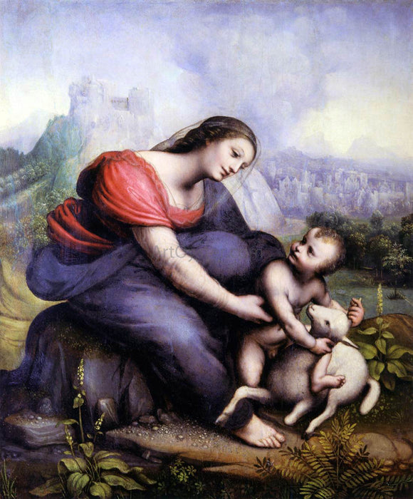  Cesare Da Sesto Madonna and Child with the Lamb of God - Canvas Art Print