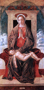 Giovanni Bellini Madonna Enthroned Adoring the Sleeping Child - Canvas Art Print